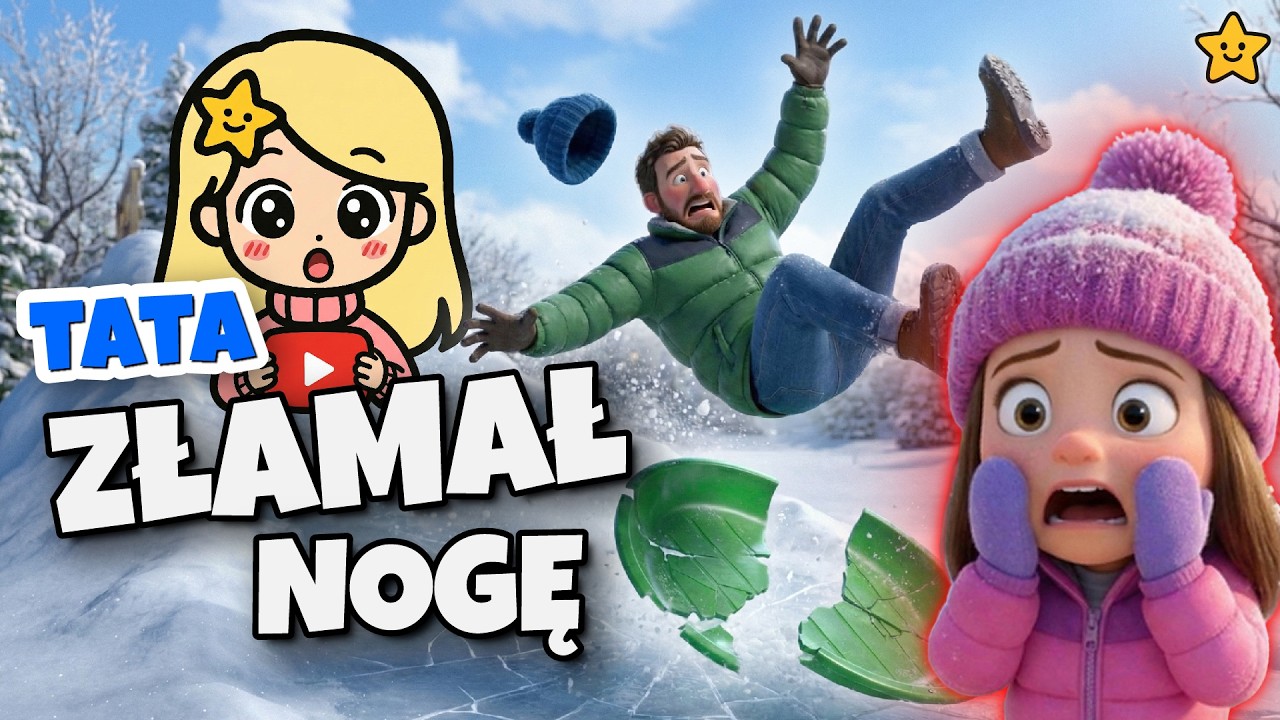 🦵🏻😫 Tata Złamał Nogę - Opowiadanie z animowanymi ilustracjami - Bajka do słuchania 😫🦵🏻