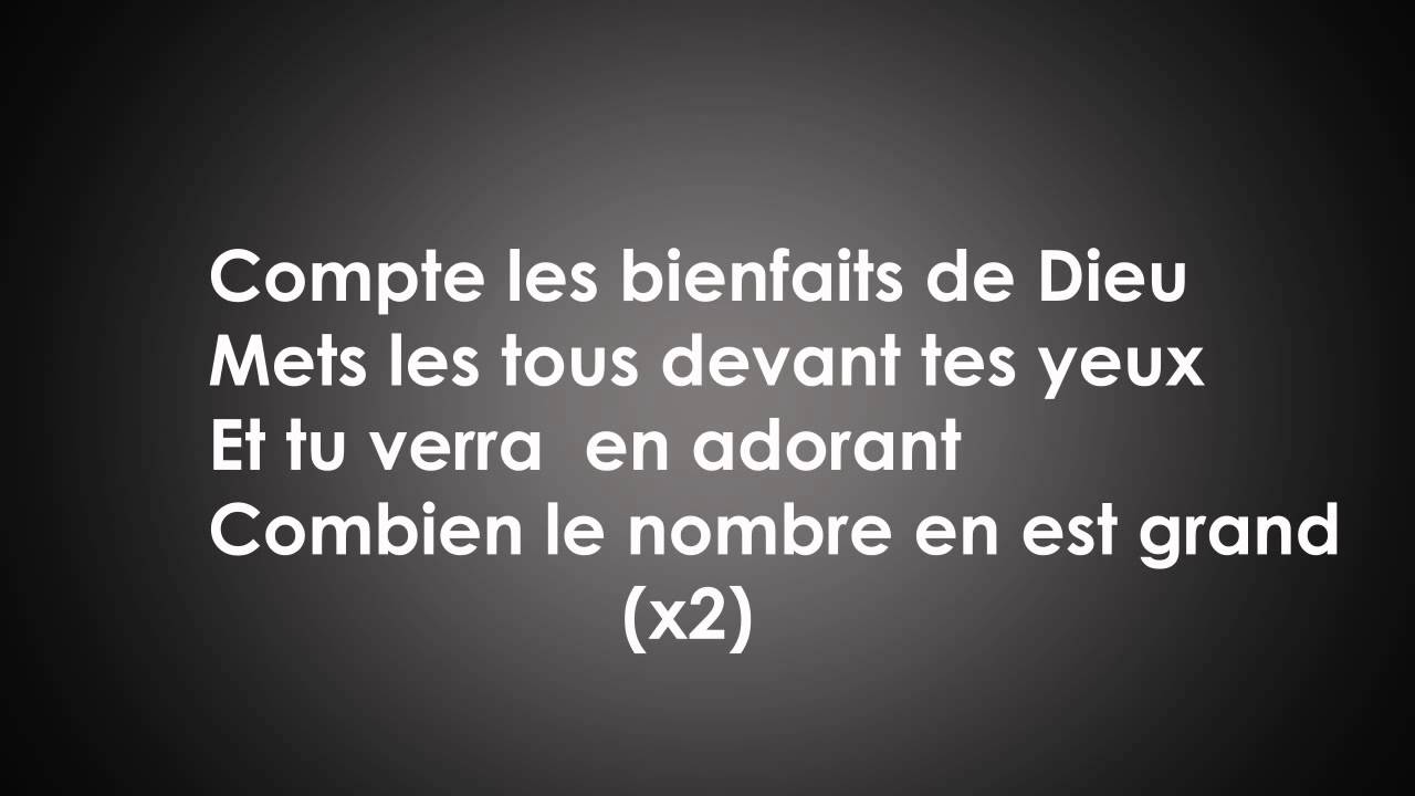 COMPTE LES BIENFAITS -Sebastian Demrey -paroles - YouTube