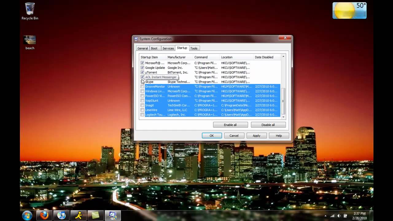 windows 7 programs running on startup windows 7 programs running on startup