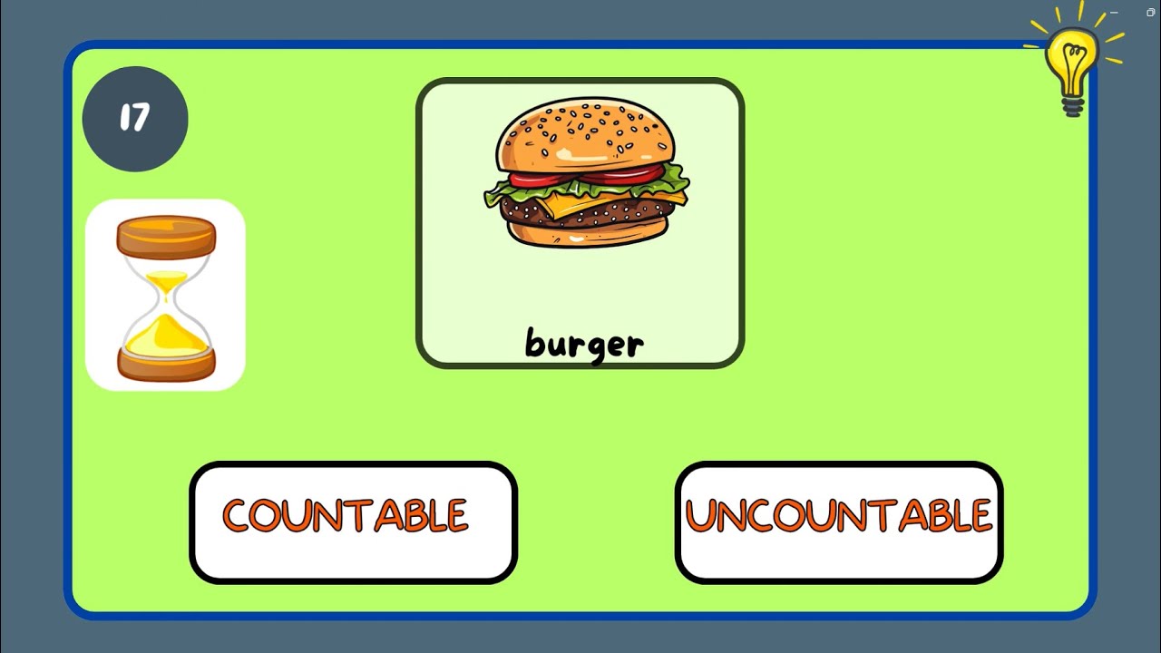Countable Uncountable Nouns Online Game Countable and Uncountable Nouns for kids | Game | Food - YouTube