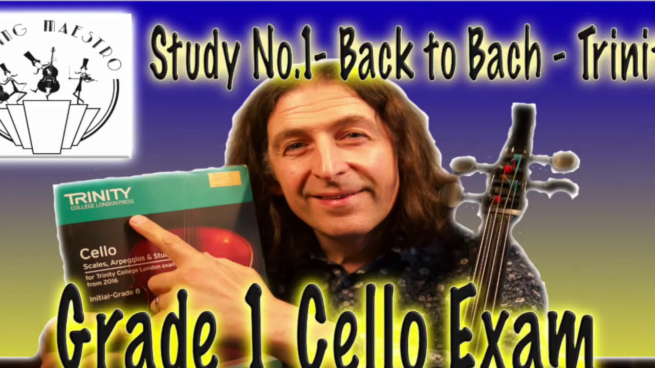 Cello tutorial & play along -Study No.1 'Back to Bach' Grade 1 cello (Trinity). Cello - Scott Heron.