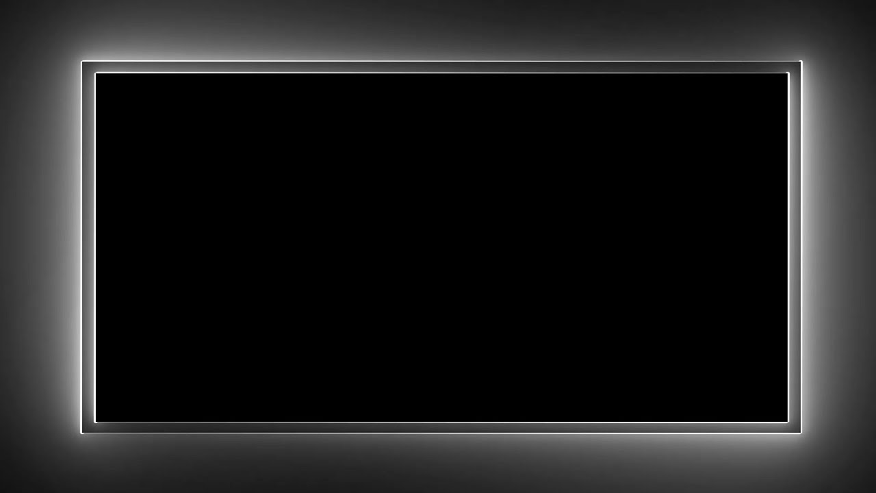 Neon Light Border Frame Template Video Glowing Frame Black Screen