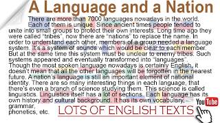 A language and a Nation | Lots of English Texts with Audio