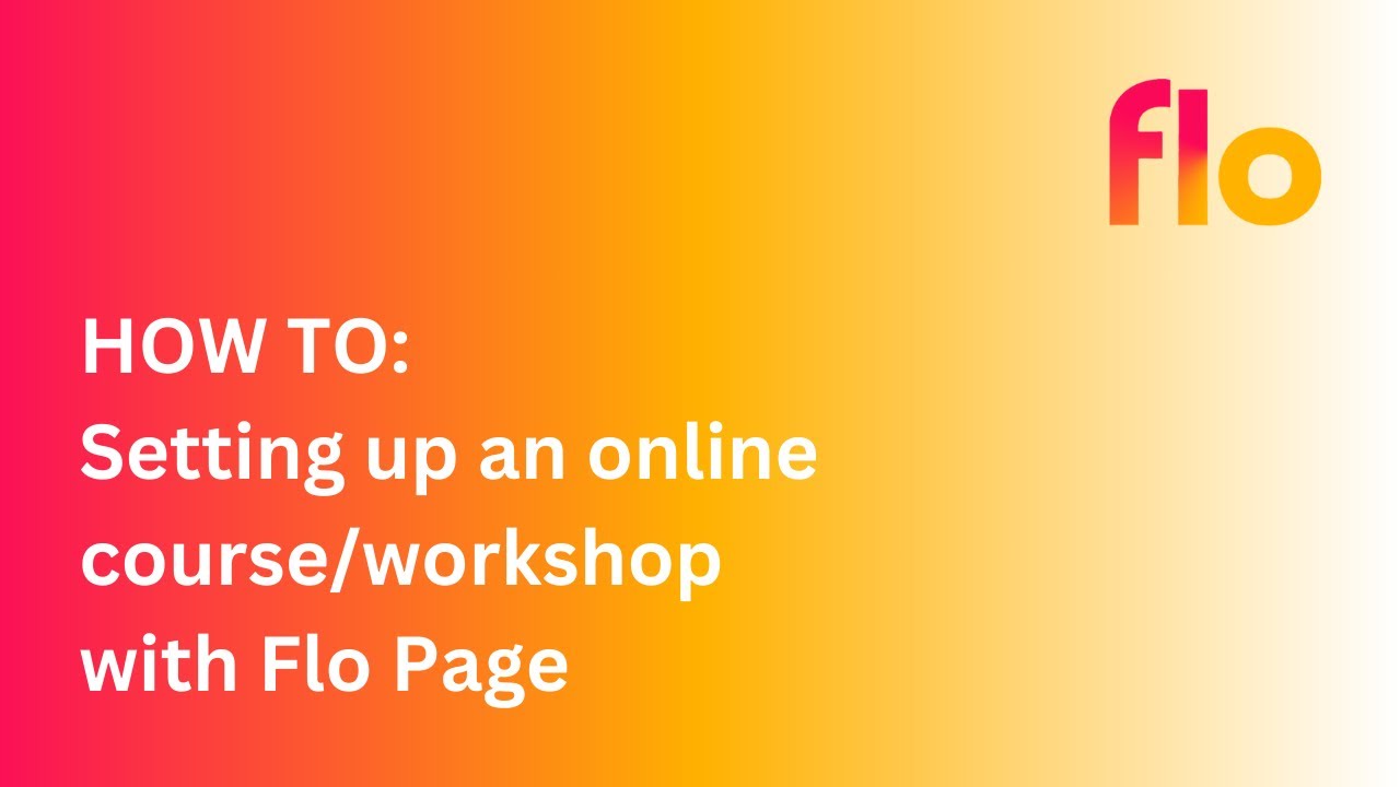 Set up an online course with Flo Page! - YouTube