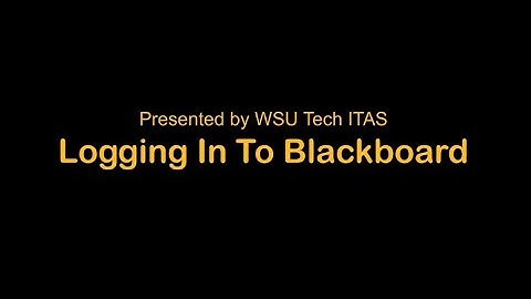 Student Blackboard Login - WSU Tech
