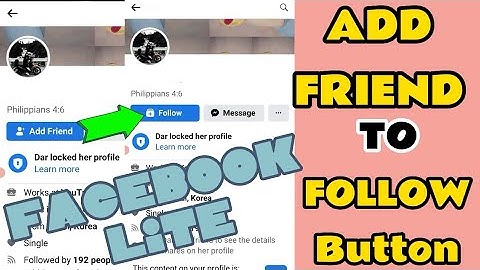 PAANO MAGLAGAY NG FOLLOW BUTTON  SA FB LITE PROFILE.