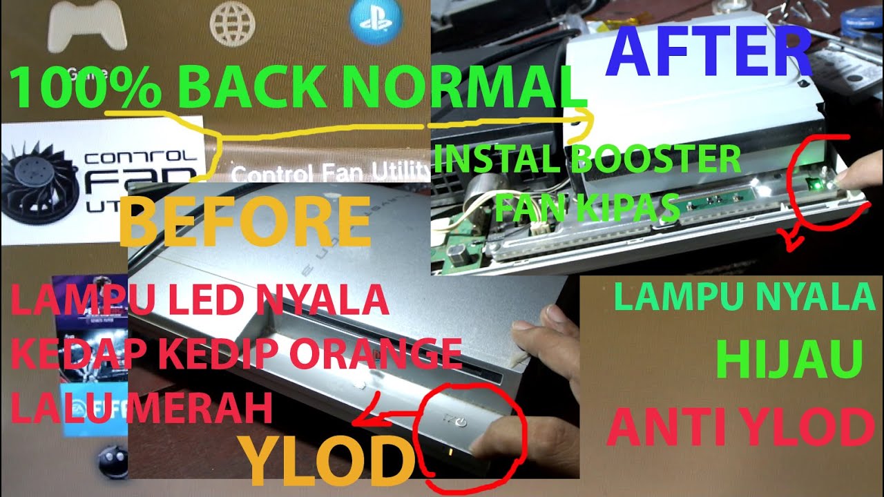 cara memperbaiki ps3 tidak nyala - ps3 mati total - lampu ps3 berkedip