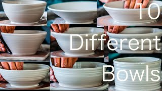 Throwing Bowls - 10 Different Shapes On The Pottery Wheel