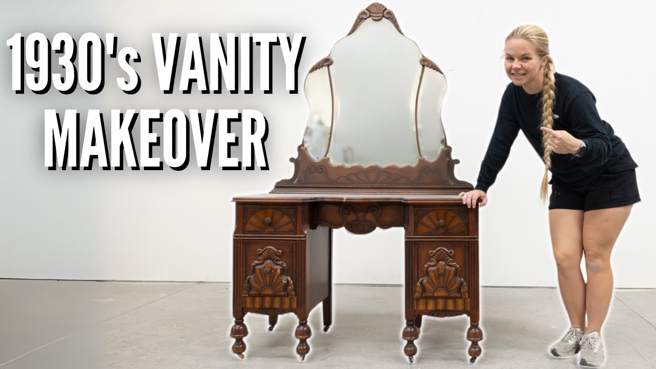 Возвращение времени вспять | Потрясающее обновление винтажного туалетного столика 1930-х годов