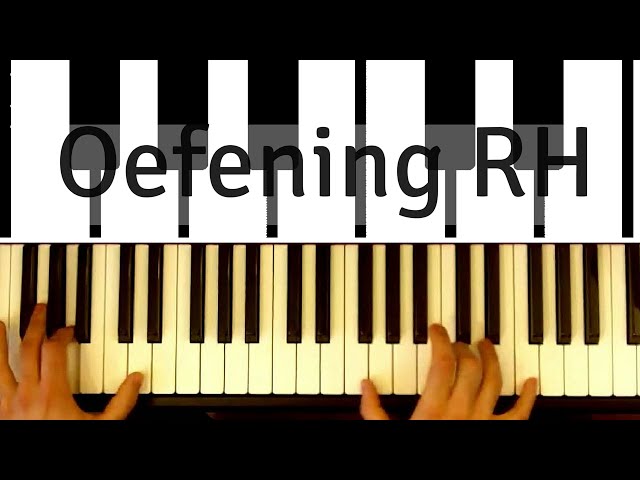 Piano oefening voor beginners (handen en vingers te laten wennen) met beiden handen.