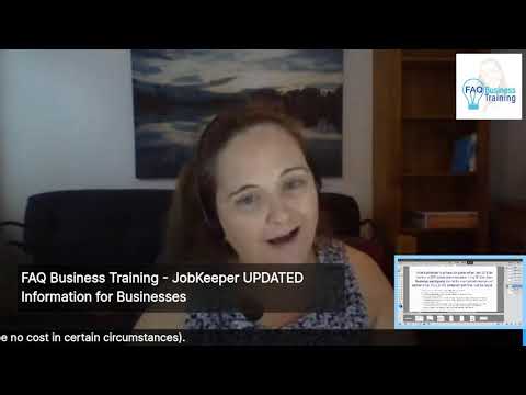 JobKeeper Update Business Portal Open by Jane Tweedy FAQ Business Training 20 April 2020