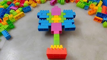 Satisfying DIY Flower ASMR/ Building Blocks/block game/lego building fun #asmr#buildingblocks#lego