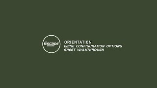 E21NE Configuration Options Sheet Walkthrough - Escape Trailer