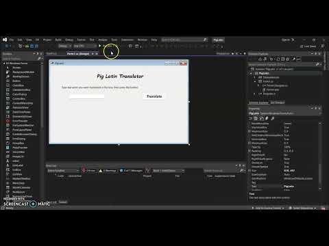 PigLatin- A Windows Forms App in C# on Visual Studio
