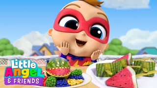Yes Yes Healthy Snacks | Healthy Habits Song | Little Angel And Friends Kid Songs
