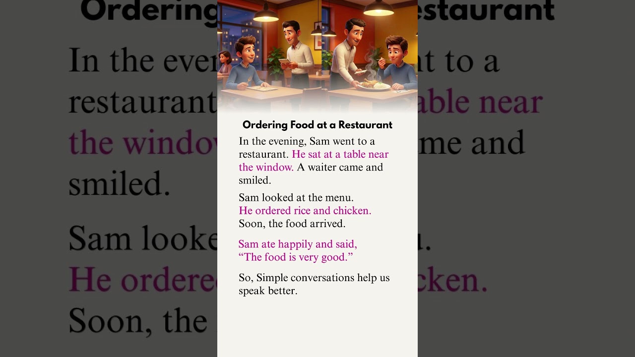 Ordering Food at a Restaurant | Easy English Channel | Learn English for Beginners 