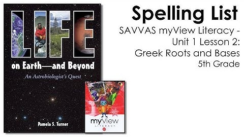 SAVVAS MyView Literacy - Unit 1 Lesson 2  - Spelling - 5th Grade