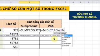Tính tổng các chữ số của một số trong Excel Tính tổng các chữ số của một số trong Excel