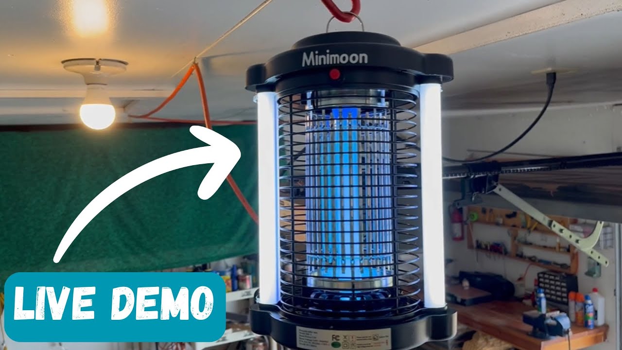Minimoon Bug Zapper Outdoor, Upgraded Mosquito Zapper with Dual LED Light | Live Demo