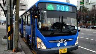 대구(706 우주교통) [보병50사단앞~칠곡그린빌2차건너]구간 21년식 뉴슈퍼 개선형 고상 앞면 주행영상[1080p] (211201)