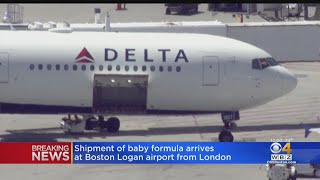 Plane with imported baby formula from London lands in Boston