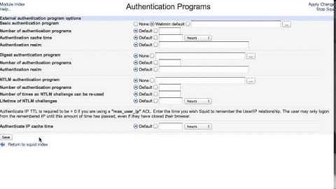 Install and configure squid proxy server via webmin