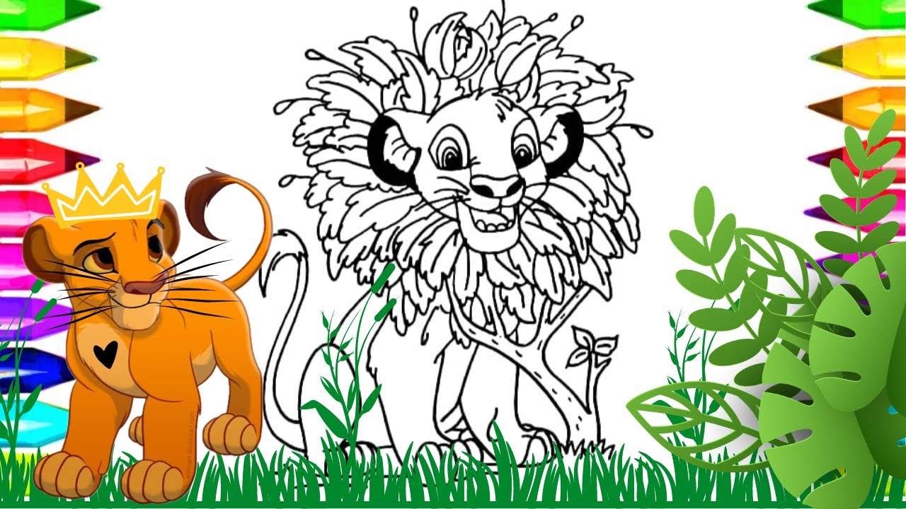Draw and Color LION KING SIMBA #lionking #simba #drawingtutorial # ...
