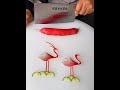 Learn knife skills and cut vegetables. Carrot carved into bird. 🔥