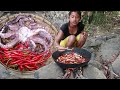 Yummy Seafood: octopus arm spicy tasty Cooking for Lunch food ideas & Eating delicious