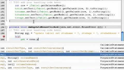 java netbeans and mysql   tut  6 update sql statement