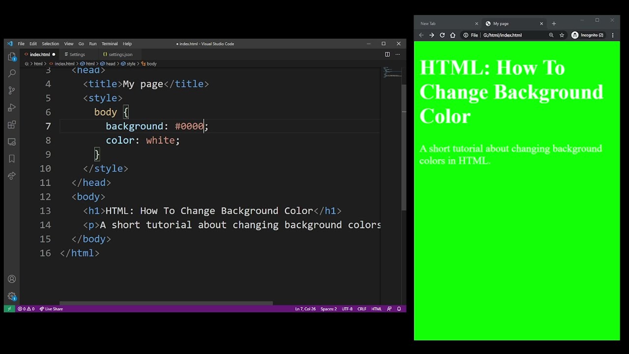 Details 300 how to add background colour in html