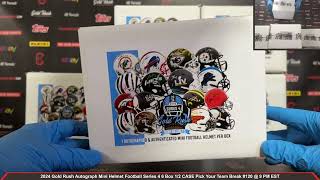 2024 Gold Rush Autograph Mini Helmet Football Series 4 6 Box 1/2 Case Pick Your Team Break #120