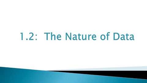 H-Stats: 1.2 The Nature of Data