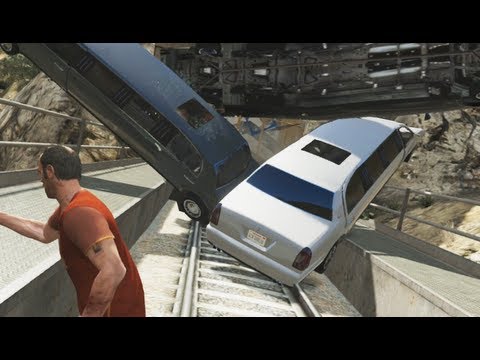 GTA 5 - EXTREME TRAIN STUNTS - (GTA V - Funny Moments #6) - *NO SPOILERS*