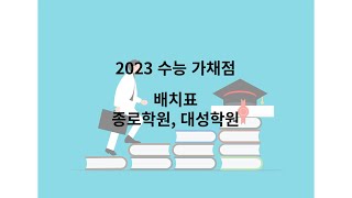 2023 수능 가채점 배치표 종로, 대성
