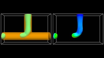3D DNS in circular T-junction microchannel