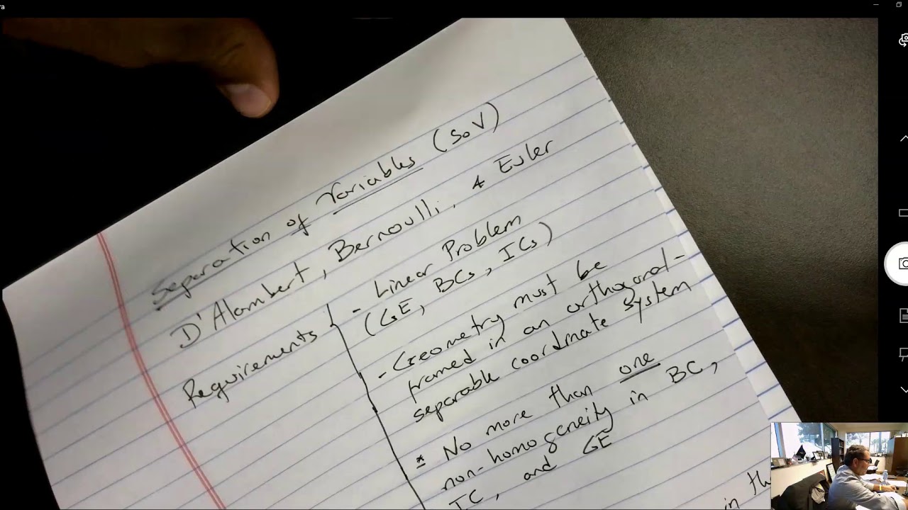 MMME Lecture #21 - PDEs and Separation of Variables