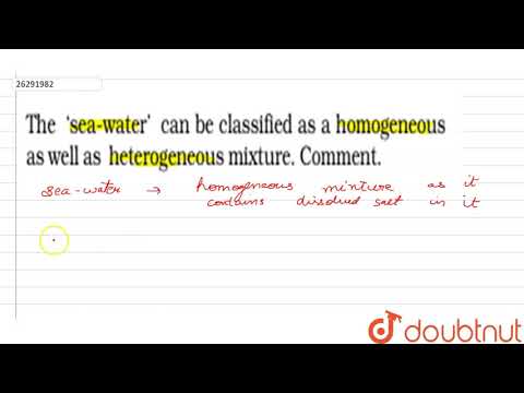 Video: Är havsvatten en homogen blandning?