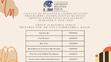 SMP22103 OPERATIONS MANAGEMENT - GROUP ASSIGNMENT 2 (22D GROUP 10)