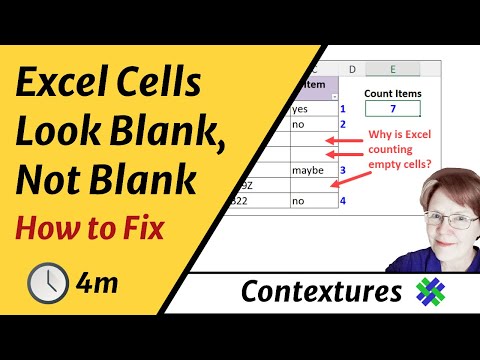 Fix Excel Cells - Look Blank But Not Blank