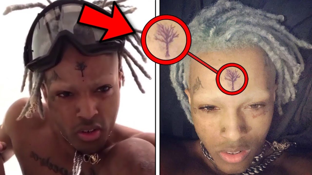 tree tattoo on forehead