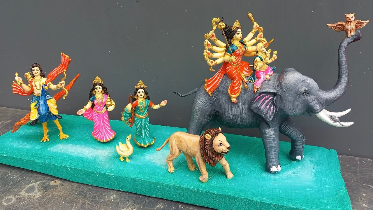 মাটি দিয়ে দুর্গা প্রতিমা তৈরি,মা দুর্গার বাবার বাড়ি আগমন রূপ,Durga Idol MakingwithClay FullProcess