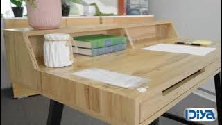 IDIYA FRESNO WRITING DESK WITH 2 DRAWERS