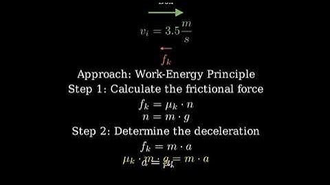 A box is given a push so that it slides across the floor. How far will it go, given that the coeffic
