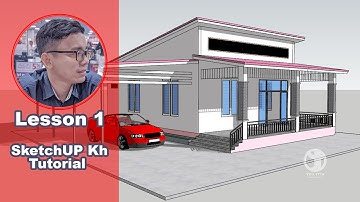 រៀនគូសម៉ូតផ្ទះវិឡាតឿ3Dតាមបែបថៃកាត់ខ្មែរ​​ ដំបូលក្រពើហា SketchUP Kh-Tutorial​ - Lesson 1 [ You Tith ]
