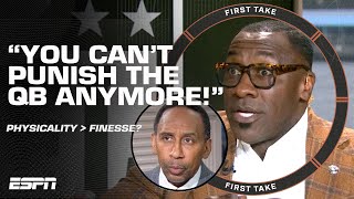 MEDIOCRITY in the NFL⁉ Debating Tom Brady's criticism of the NFL diluting physicality | First Take