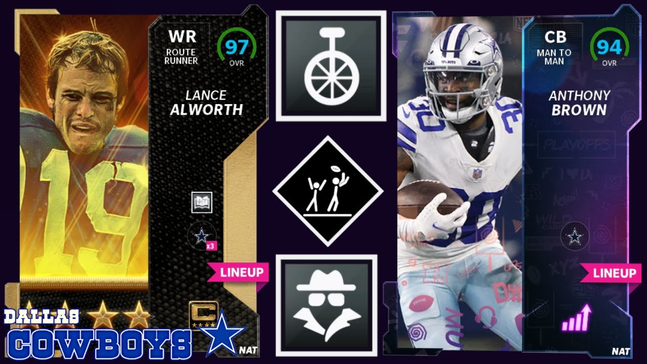 97 LANCE ALWORTH & 94 ANTHONY BROWN ADDED TO THE BEST DALLAS COWBOYS THEME TEAM IN MADDEN 22!