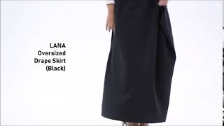 Infinence Klfw Holiday Collection - Lana Oversized D Skirt Black Shom