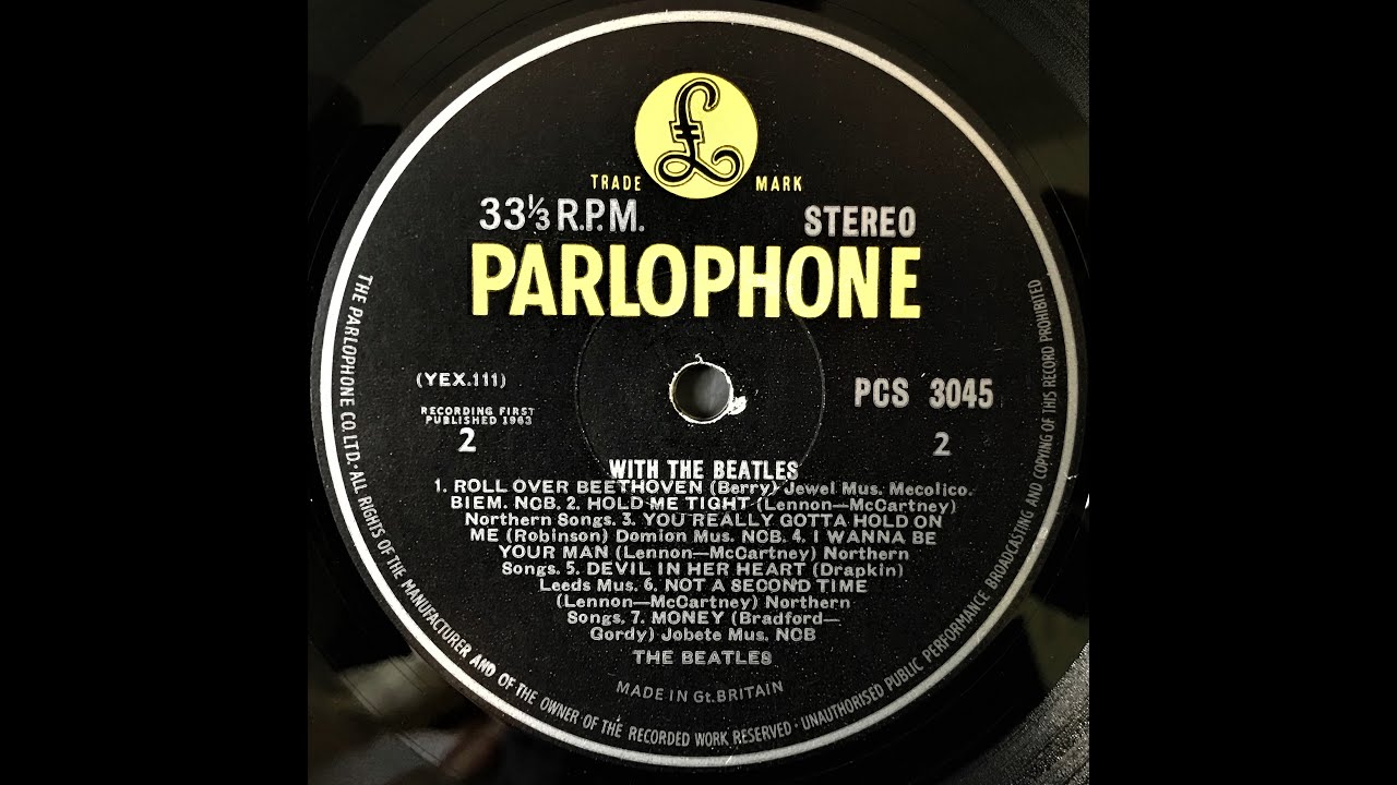 With The Beatles UK LP. Parlophone Records first pressing, with
