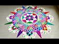 Big and unique multicolored rangoli for festivals  relaxing sand art  festival mandala kolam